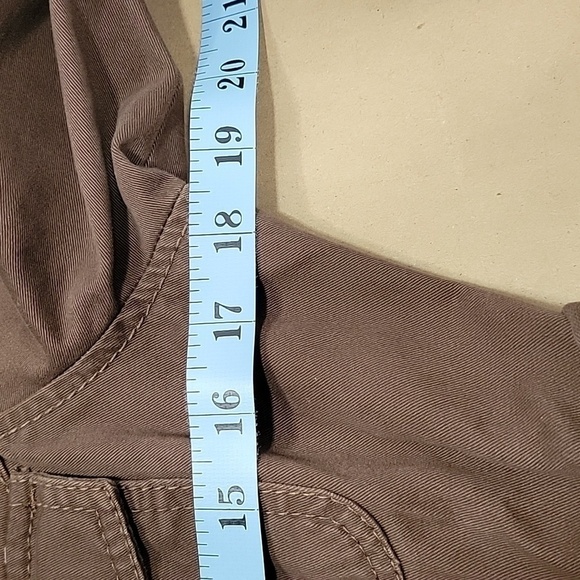 French Cuff Size M Brown Safari Style Jacket.  Belted and Button Down.  GUC - Picture 8 of 11